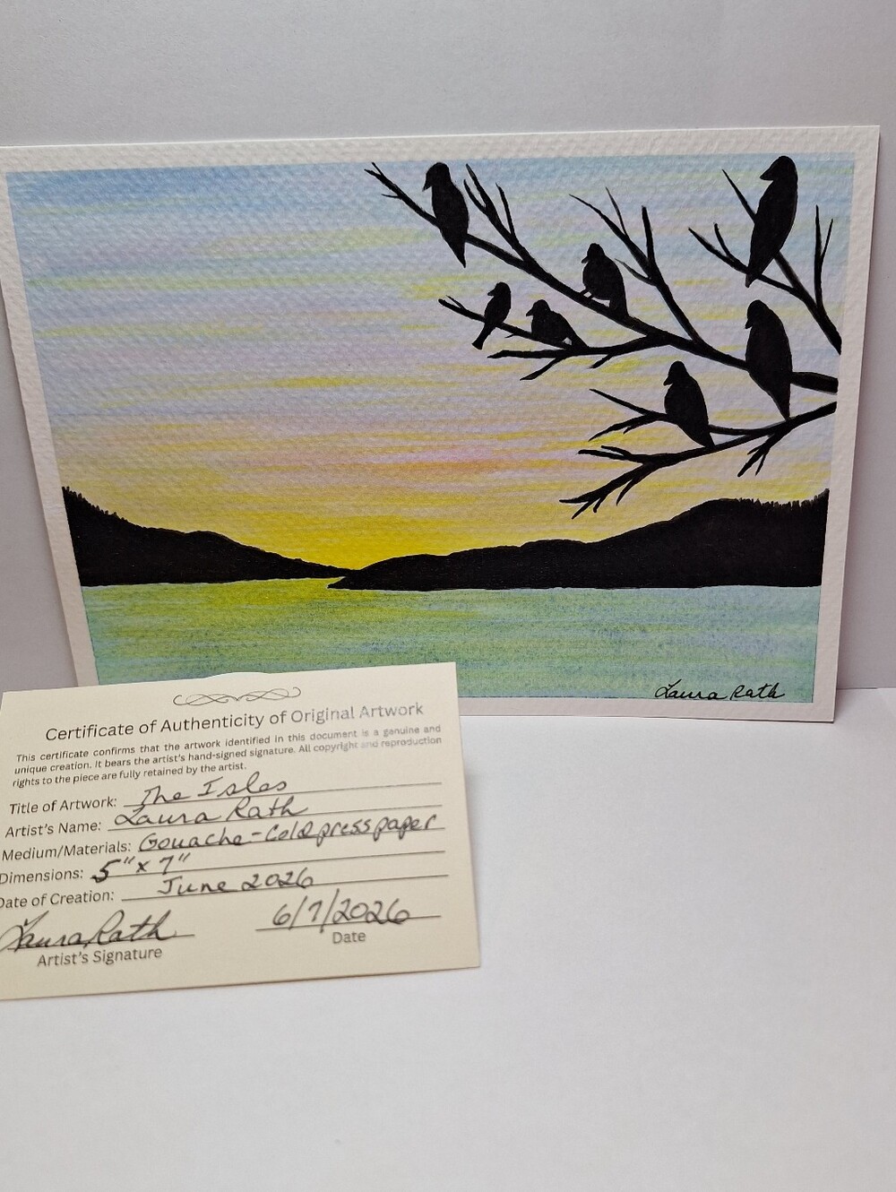 "The Isles" Hand-painted gouache painting - Picture 4 of 11